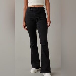 American Eagle Outfitters Black High-Rise Flare Jeans